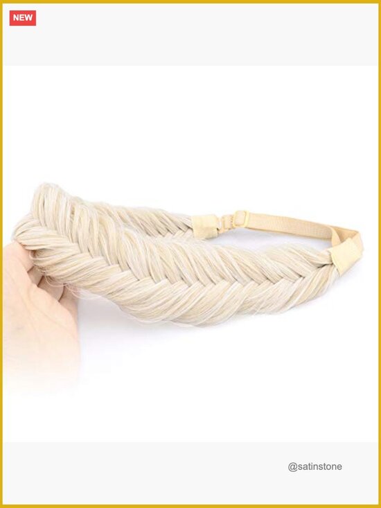 Wide Fishtail 2 Strands Synthetic Hair Braided Headband Chunky Plaited Braids main image 4